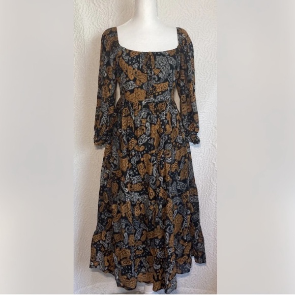 Faithfull the Brand Darsha Midi Dress Ankara Paisley Print, Size 4, Retail $309 - Picture 8 of 15